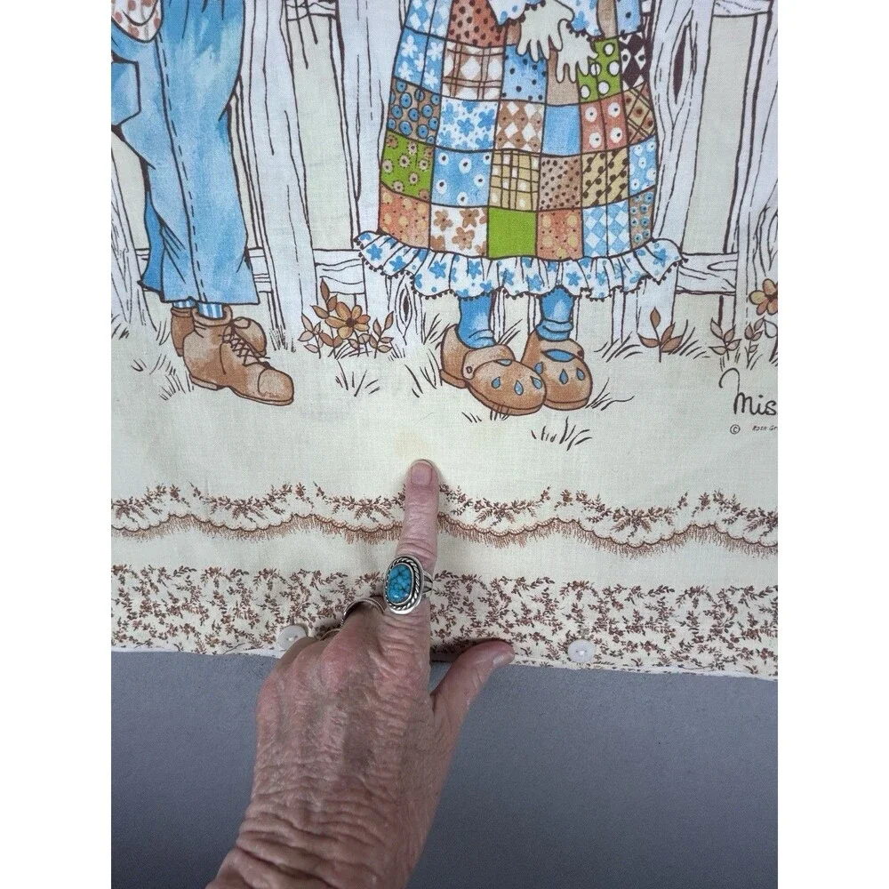 VTG 70's Miss Petticoat Prairie Sunbonnet Core Button Up Pillow Sham